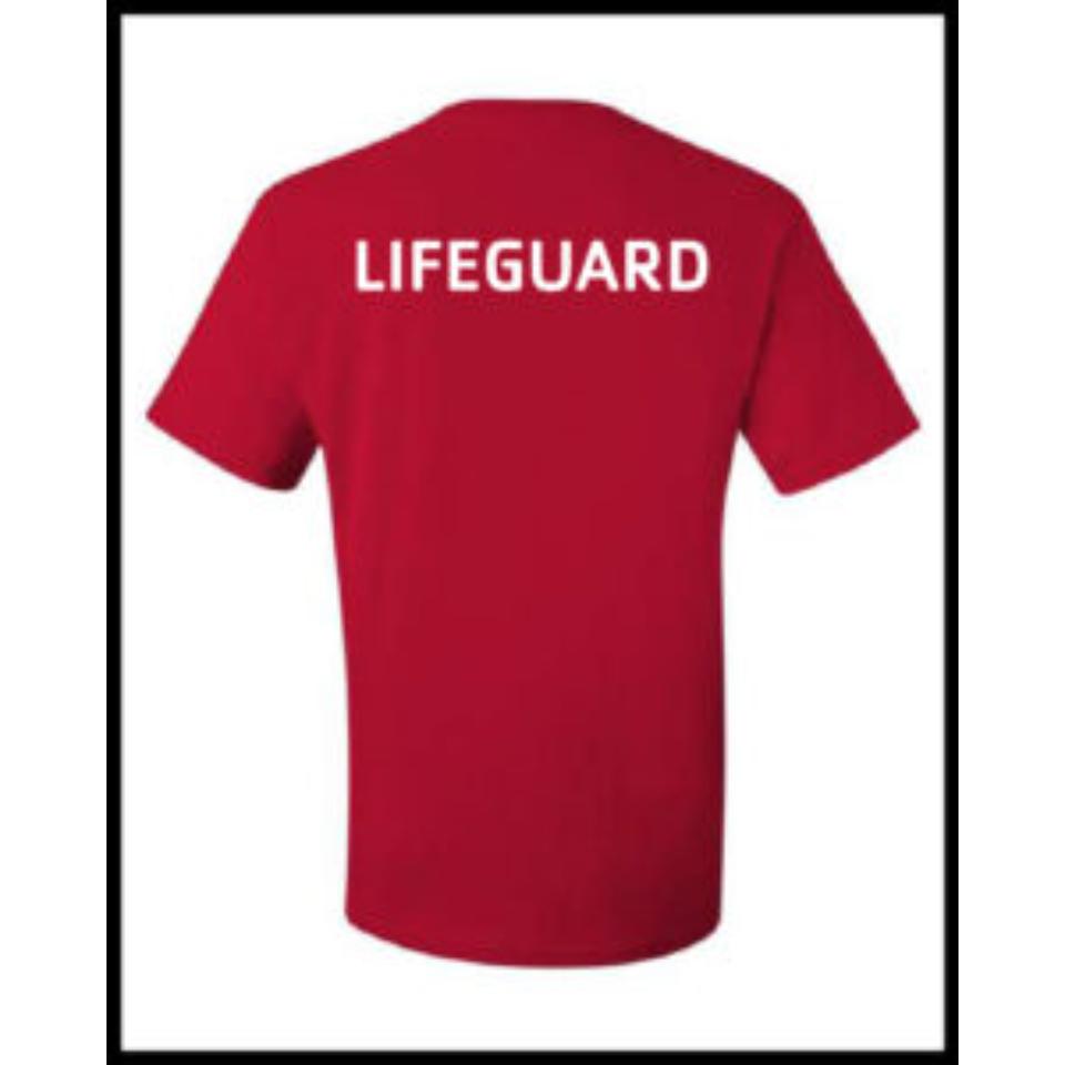 Red Lifeguard shirt back