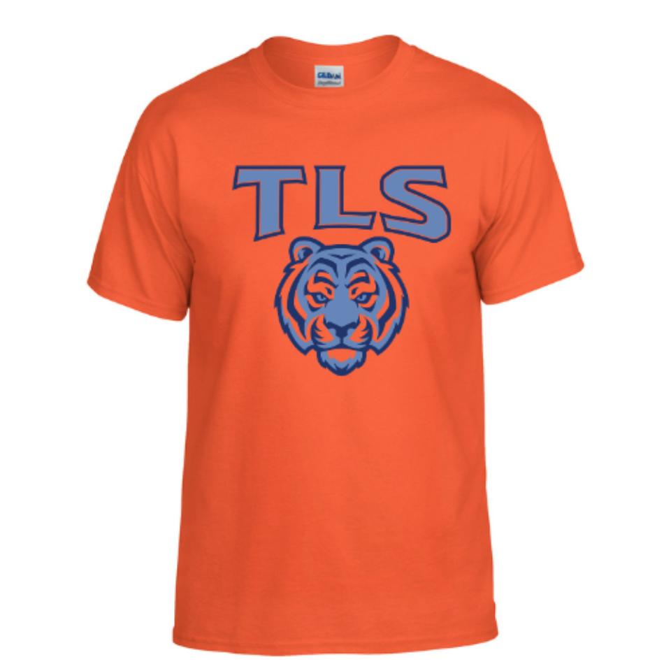 orange tls shirt