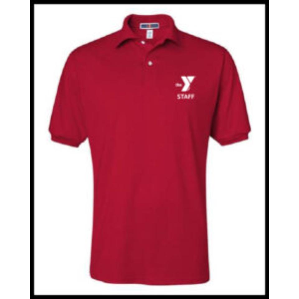 YMCA staff shirt red polo
